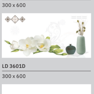 Bộ gạch ốp tường màu trắng hoạ tiết hoa mộc lan LD 3601 – DS8 – VS8