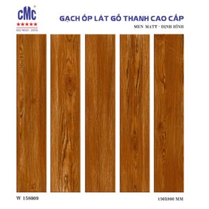 Gạch thanh gỗ CMC màu hạt dẻ thớ gỗ xoắn tròn W 158009