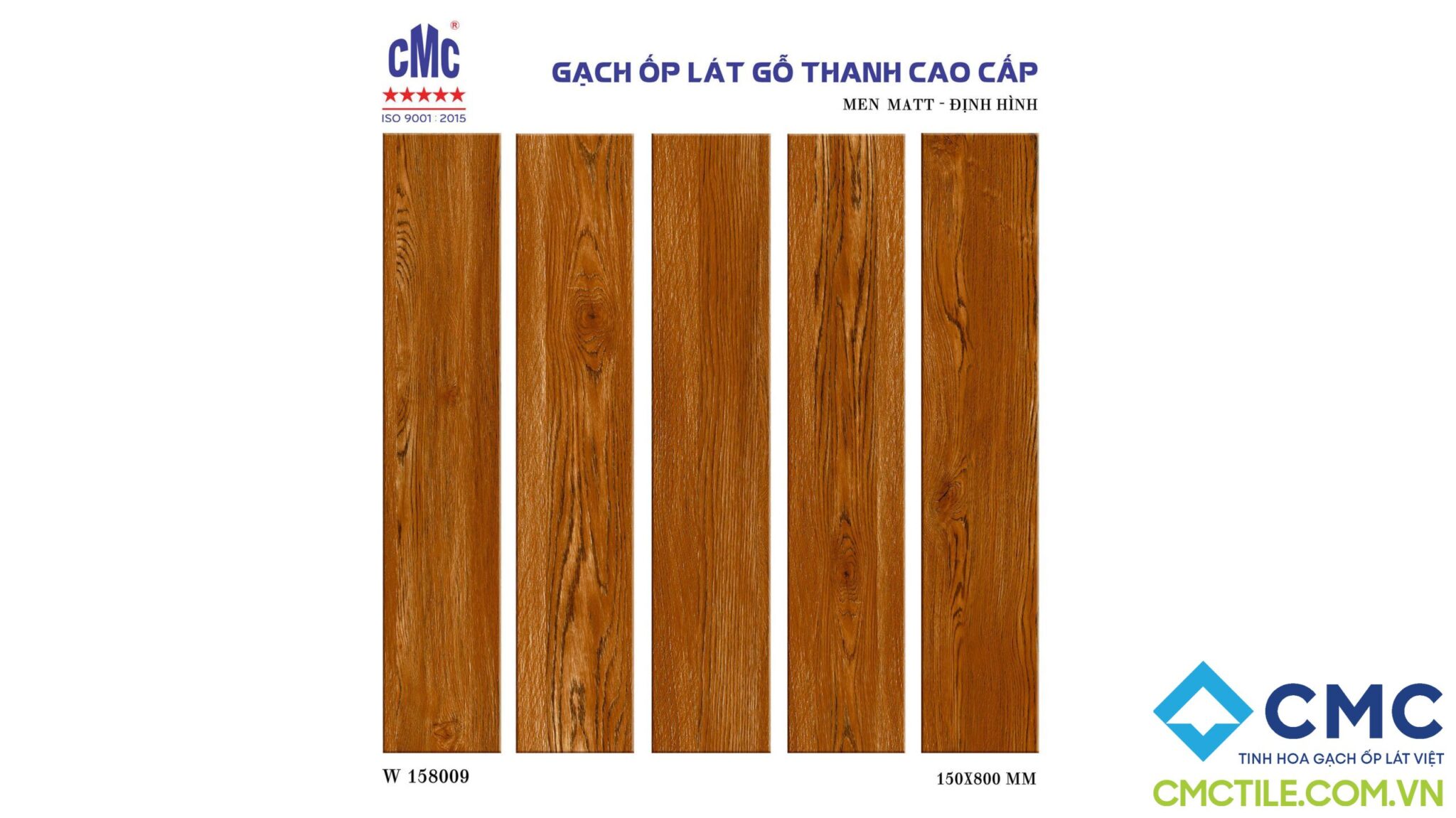 Gạch thanh gỗ CMC màu hạt dẻ thớ gỗ xoắn tròn W 158009