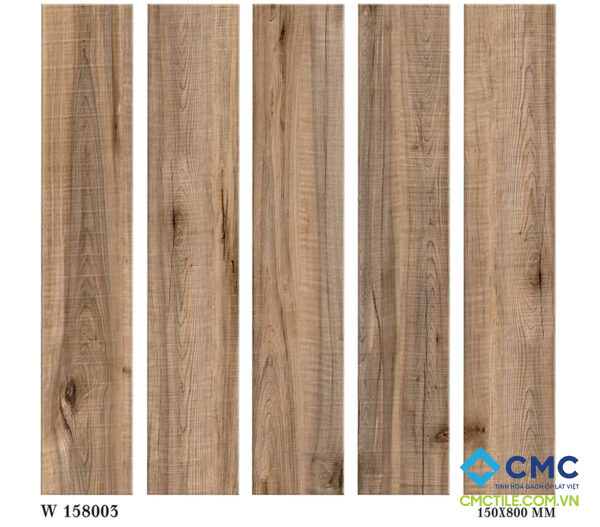 Gạch thanh gỗ CMC màu nâu kem W 158003