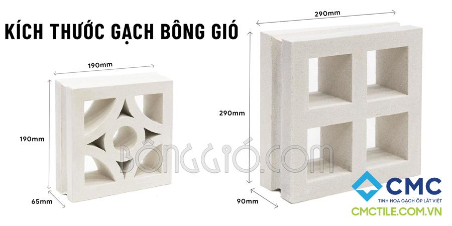 Kích thước gạch bông gió